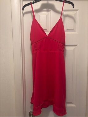Sugarlips Pink V-Neck Spaghetti-Strap Dress